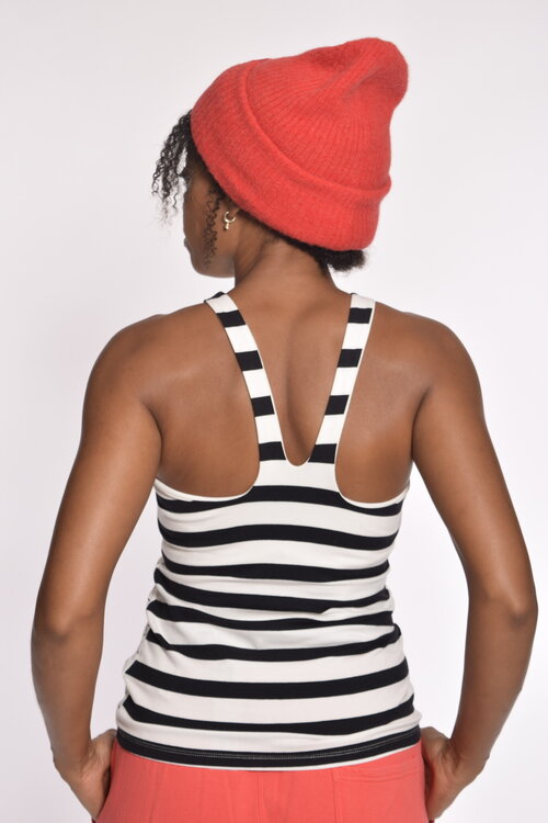 10Days Ecru/Schwarz sportliche Wrapper-Streifen