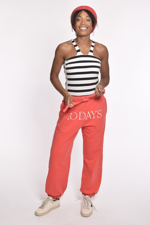 10Days Ecru/Schwarz sportliche Wrapper-Streifen