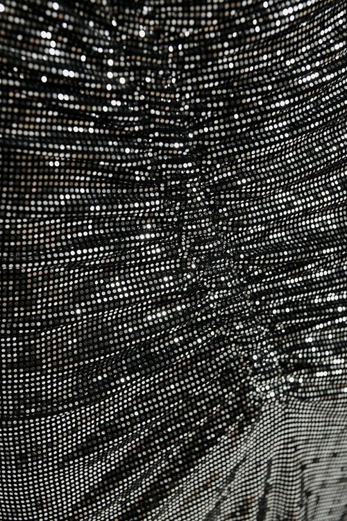 Essentiel Antwerp Silberner Midirock mit Glitter