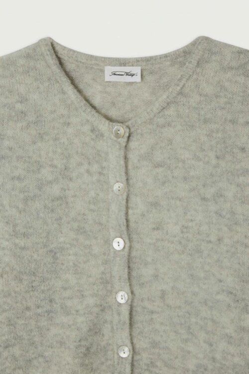 American Vintage Hellgrau melierte Strickweste