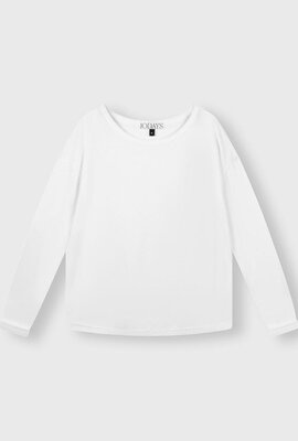 10Days Weißes Langarm-T-Shirt aus Leinen