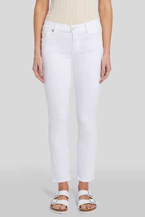 7 For All Mankind Weiße Roxanne Ankle Jeans
