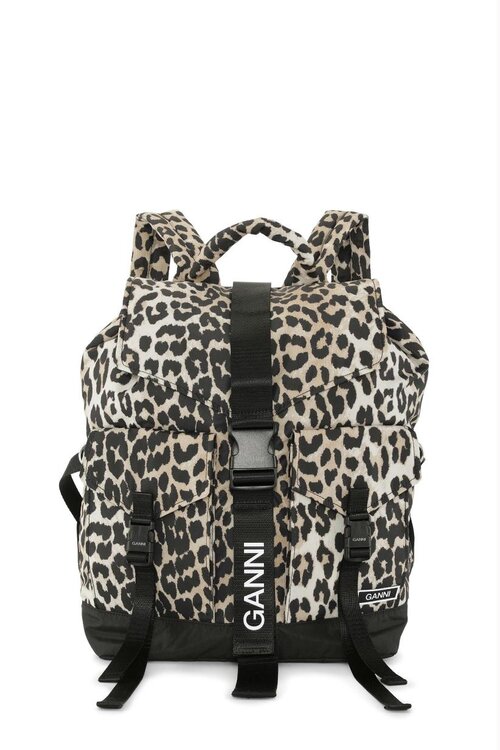 Ganni Leopard Leopard Rucksack