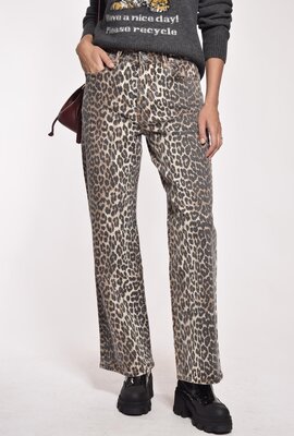 Ganni Leoparden-Jeansdruck