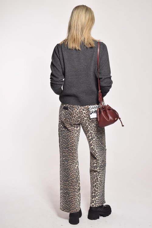 Ganni Leoparden-Jeansdruck