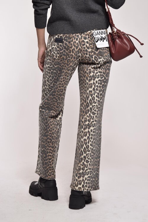Ganni Leoparden-Jeansdruck