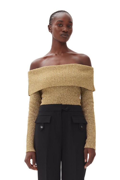 Ganni Goldene Bluse