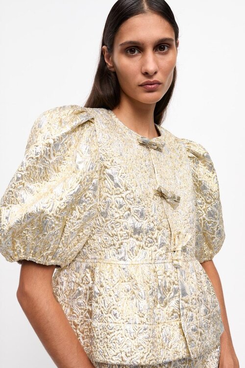 Ganni Goldene Bluse metallic