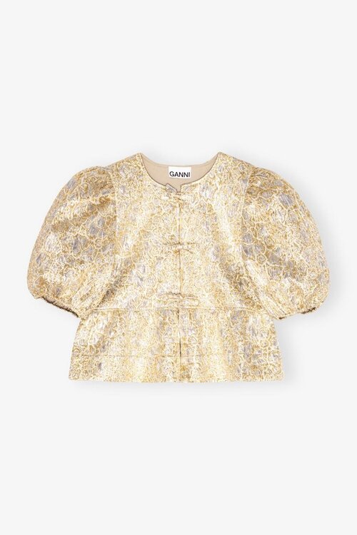 Ganni Goldene Bluse metallic