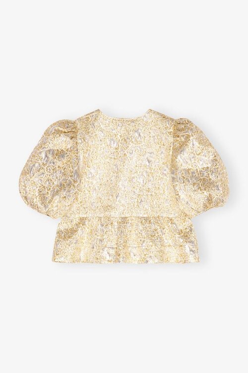 Ganni Goldene Bluse metallic