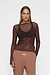10Days Dunkles Fudge-Netz Langarmshirt Leopard
