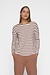 10Days Ecru/Fudge Langarmshirt Leinenstreifen
