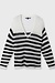 10Days Ecru/Schwarz V-Ausschnitt Strickpullover Streifen