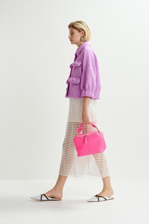 Essentiel Antwerp Weißer Pailletten-Mesh-Rock