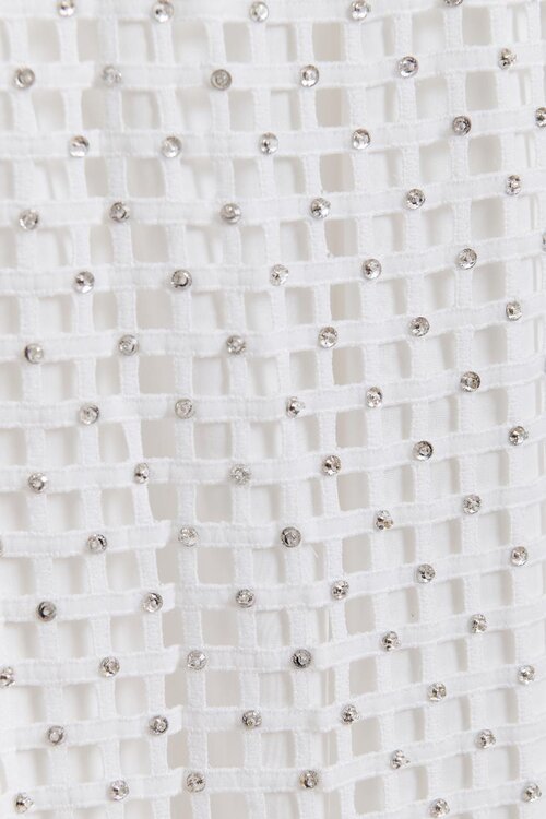 Essentiel Antwerp Weißer Pailletten-Mesh-Rock