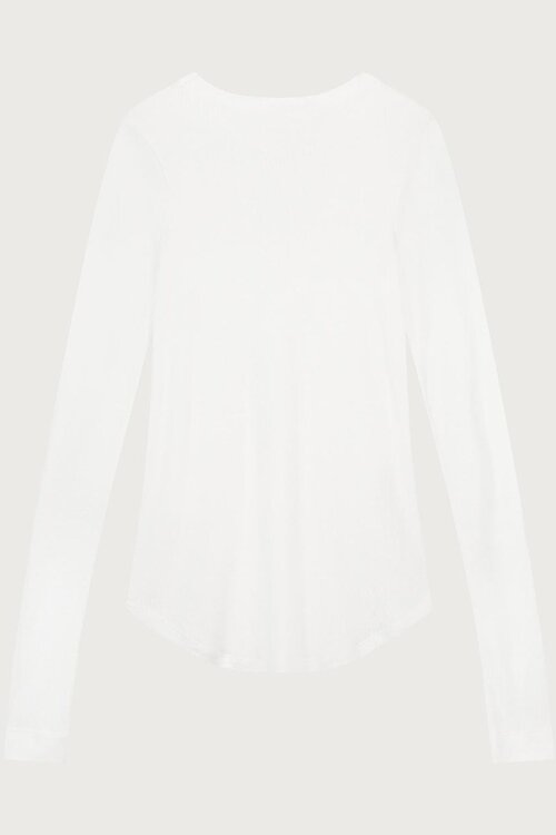 Neeve Weißes Rippen-Langarmshirt