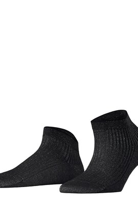 Falke Schwarze Rippsocken Glänzend