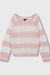 10Days Raspberry/grauer dünner Strickpullover