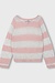10Days Raspberry/grauer dünner Strickpullover
