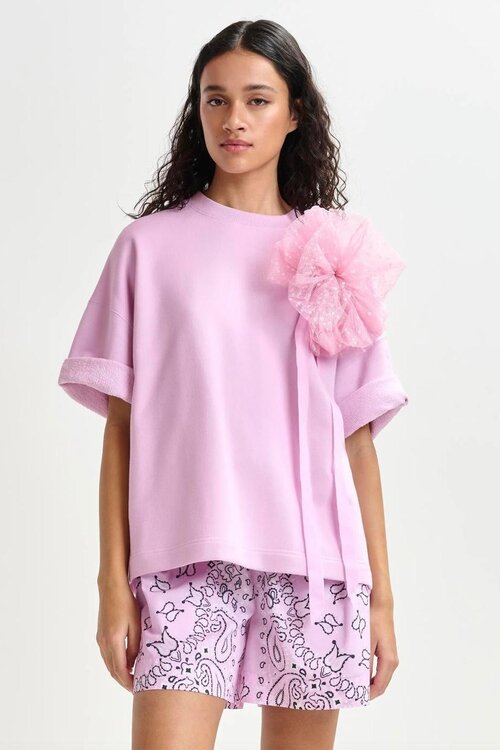 Essentiel Antwerp Rosa Sweatshirt mit Brosche