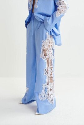 Essentiel Antwerp Marineblaue Hose mit Spitzenpaneelen