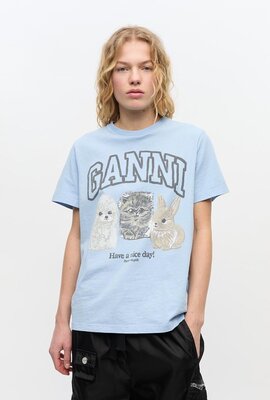 Ganni Hellblaues T-Shirt