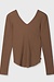 10Days truffle v-neck long sleeve ballet top