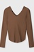 10Days truffle v-neck long sleeve ballet top