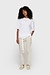 10Days Soft White Melee belted cropped jogger tape