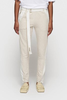 10Days Soft White Melee Jogginghose mit Gürtel und verkürztem Schnitt