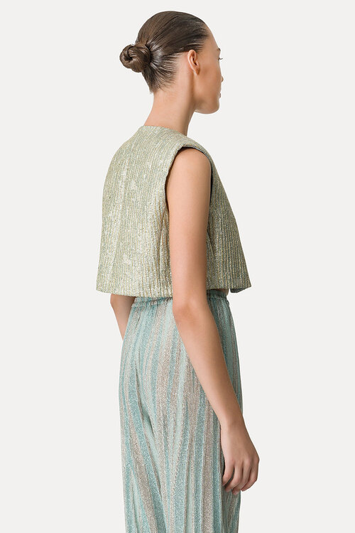 Forte_Forte Beige Lurex Weste