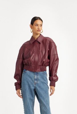 Rotate Bordeaux Bomber Jacke