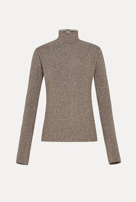 Forte_Forte Nude Bluse mit Glitzer