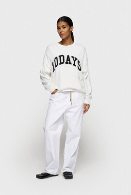 10Days Optic White gerade geschnittene Hosen Twill