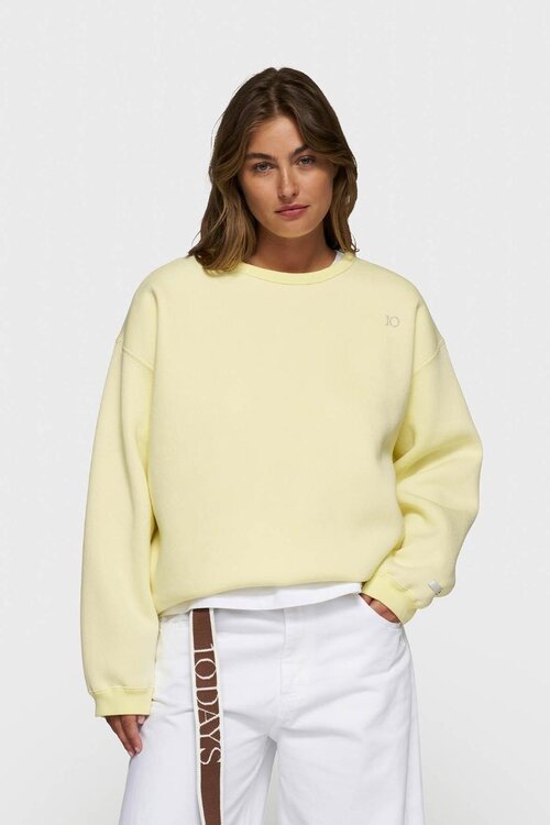 10Days Pastellgelber Pullover mit rohem Rand