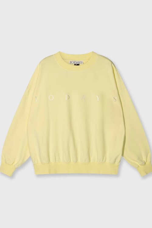 10Days Pastellgelber übergroßer Pullover mit Logo