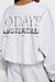 10Days Weiß-grauer Melange-Faltenpullover mit Rückendruck