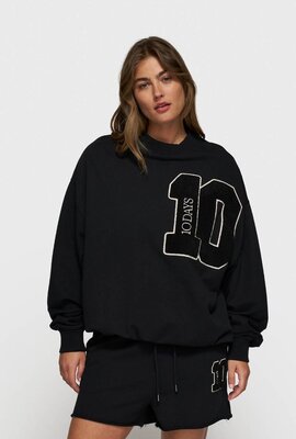 10Days Schwarzer Baseball-Pullover 10