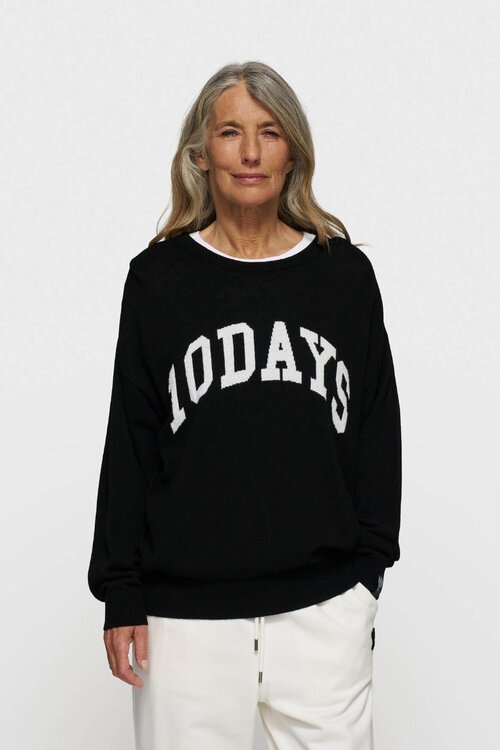 10Days Schwarzer Statement-Strickpullover