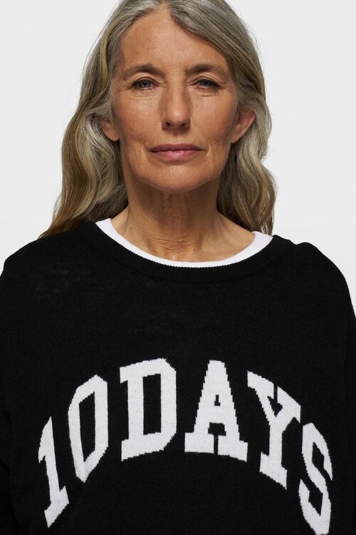 10Days Schwarzer Statement-Strickpullover