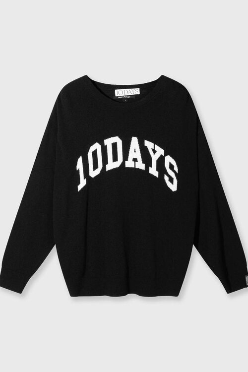 10Days Schwarzer Statement-Strickpullover