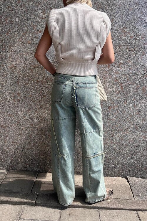 1/OFF Sand Denim Baggy Patched