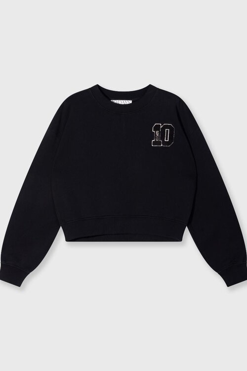 10Days Schwarzer kurzer Pullover 10