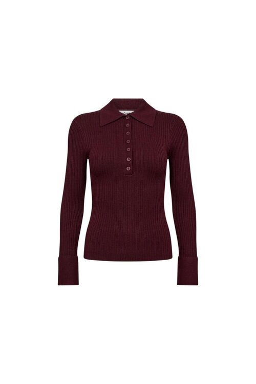 Co'couture Bordeaux Bonny Polo Pullover