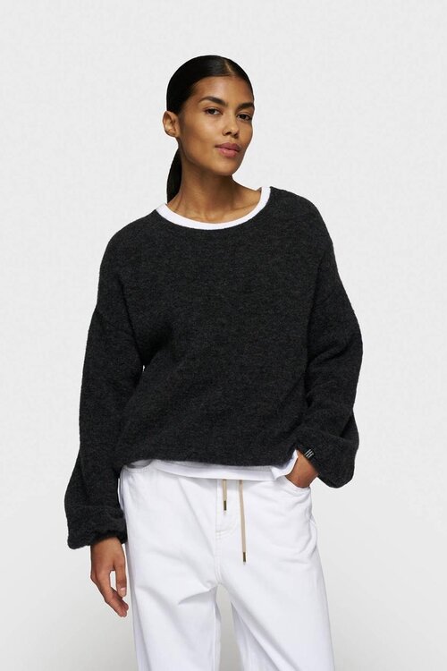 10Days Antra Melee weicher Strickpullover mit rundem Ausschnitt