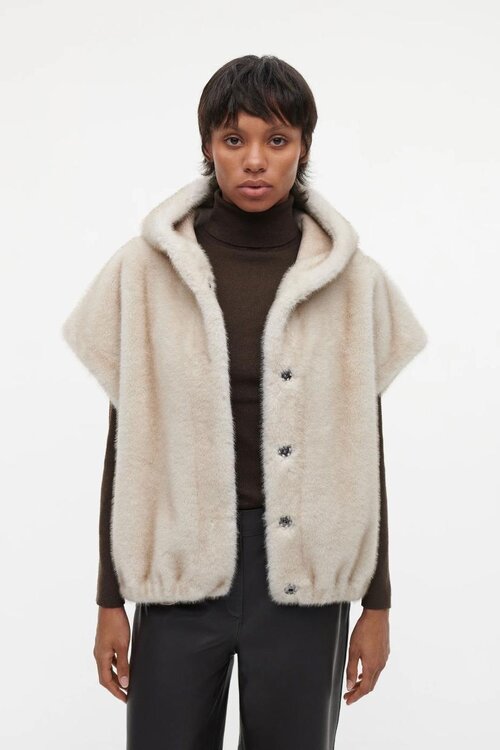 Studio AR by Arma Beige Olena Faux-Mink-Weste