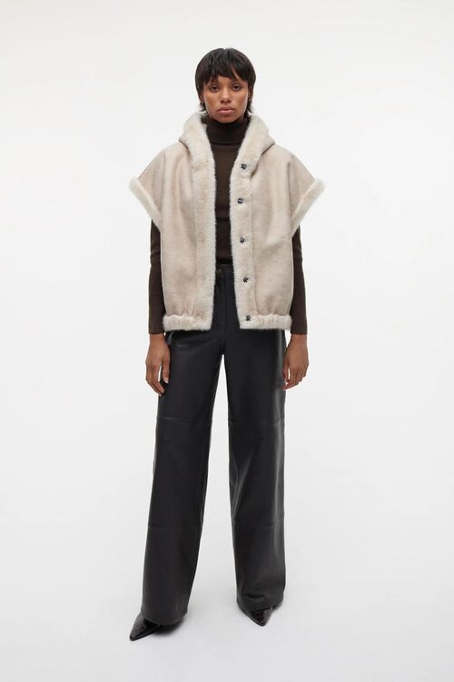 Studio AR by Arma Beige Olena Faux-Mink-Weste