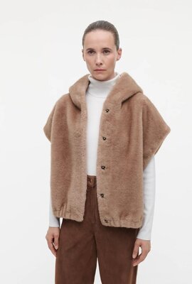 Studio AR by Arma Camel Olena Faux-Mink-Weste