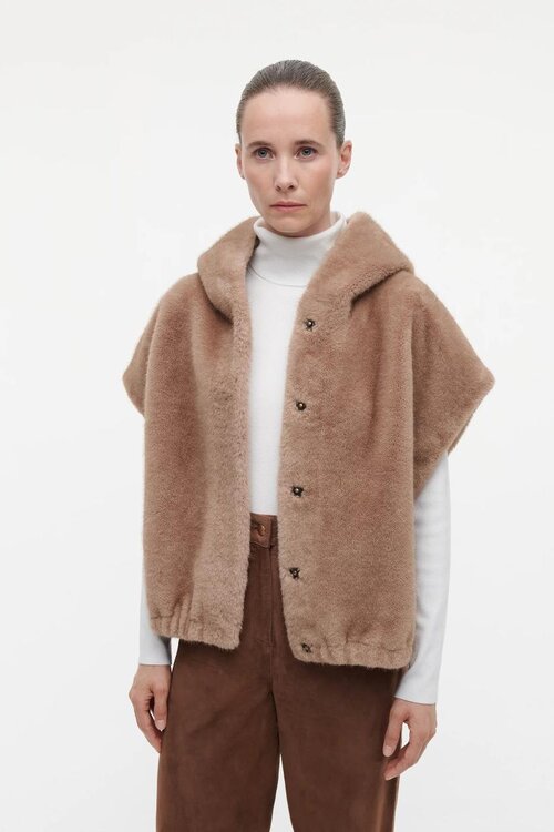 Studio AR by Arma Camel Olena Faux-Mink-Weste