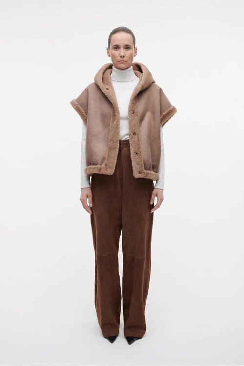 Studio AR by Arma Camel Olena Faux-Mink-Weste